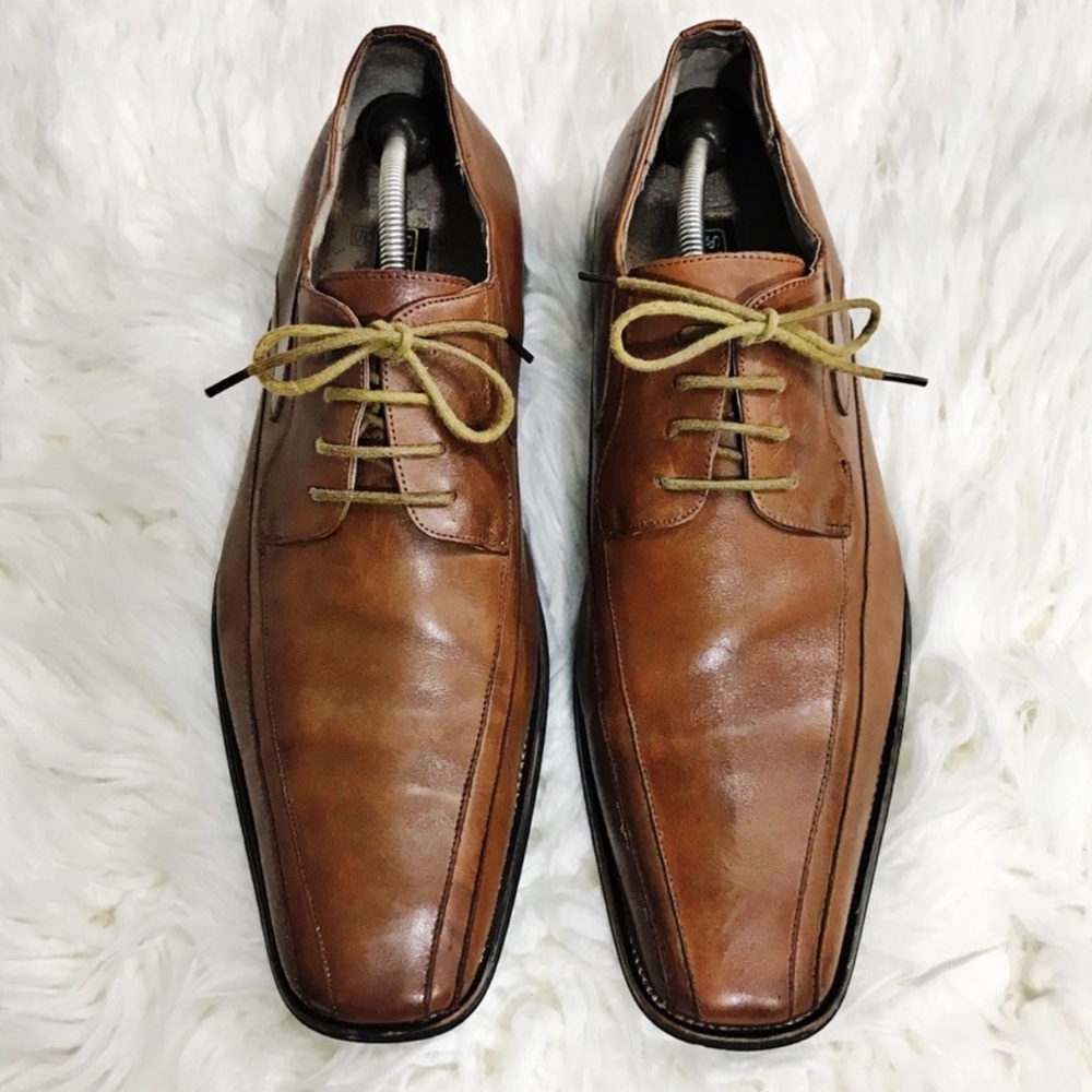 Men's Stacy Adams Peyton Bike Toe Oxford Cognac